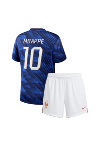 Ranska Kylian Mbappe #10 Jalkapallovaatteet Lasten Kotipeliasu MM-kisat 2026 Lyhythihainen (+ Lyhyet housut)